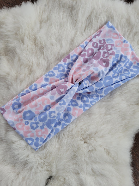 Pink purple blue leopard