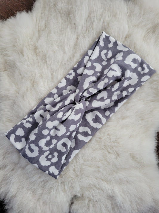 Gray and white leopard