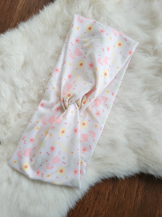 Pink yellow green floral