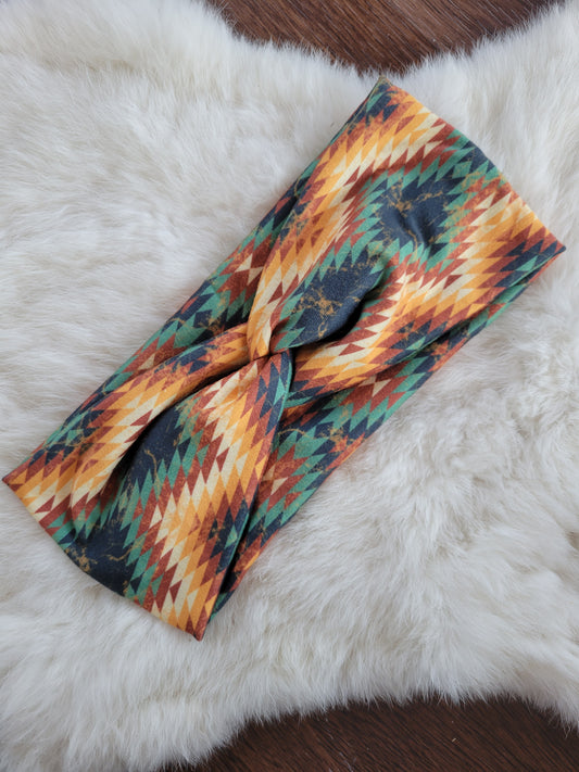 Western Aztec Green and brown