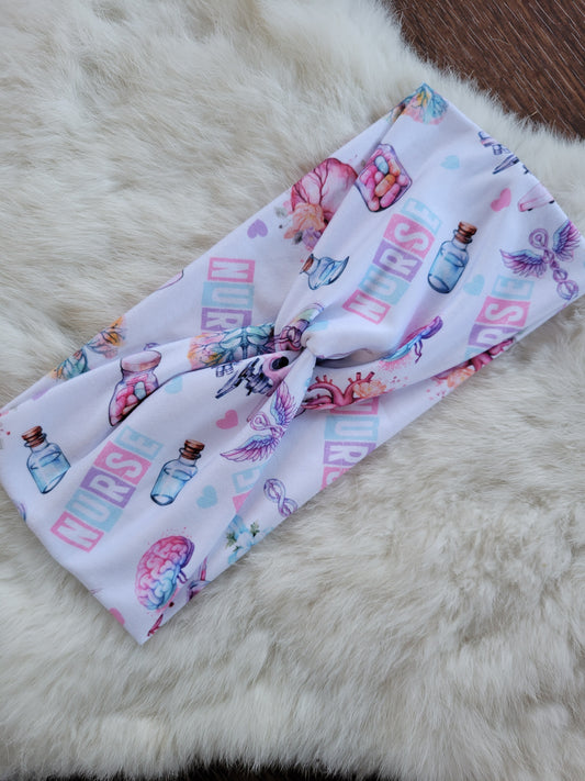 Pink purple blue nurse