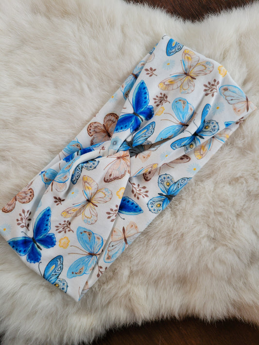 Tan and blue butterflies