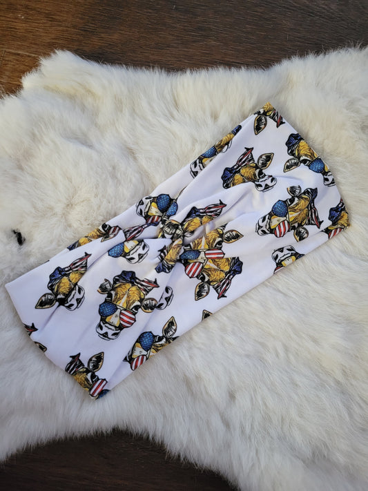 Cows with flag bows