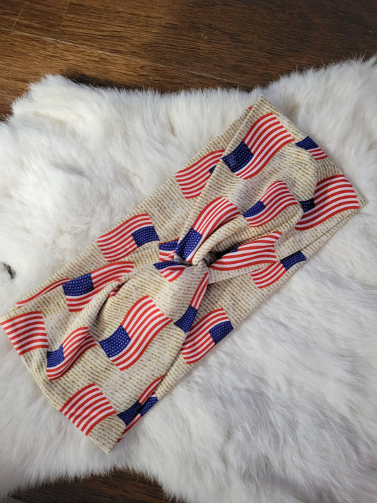 Gold striped flags
