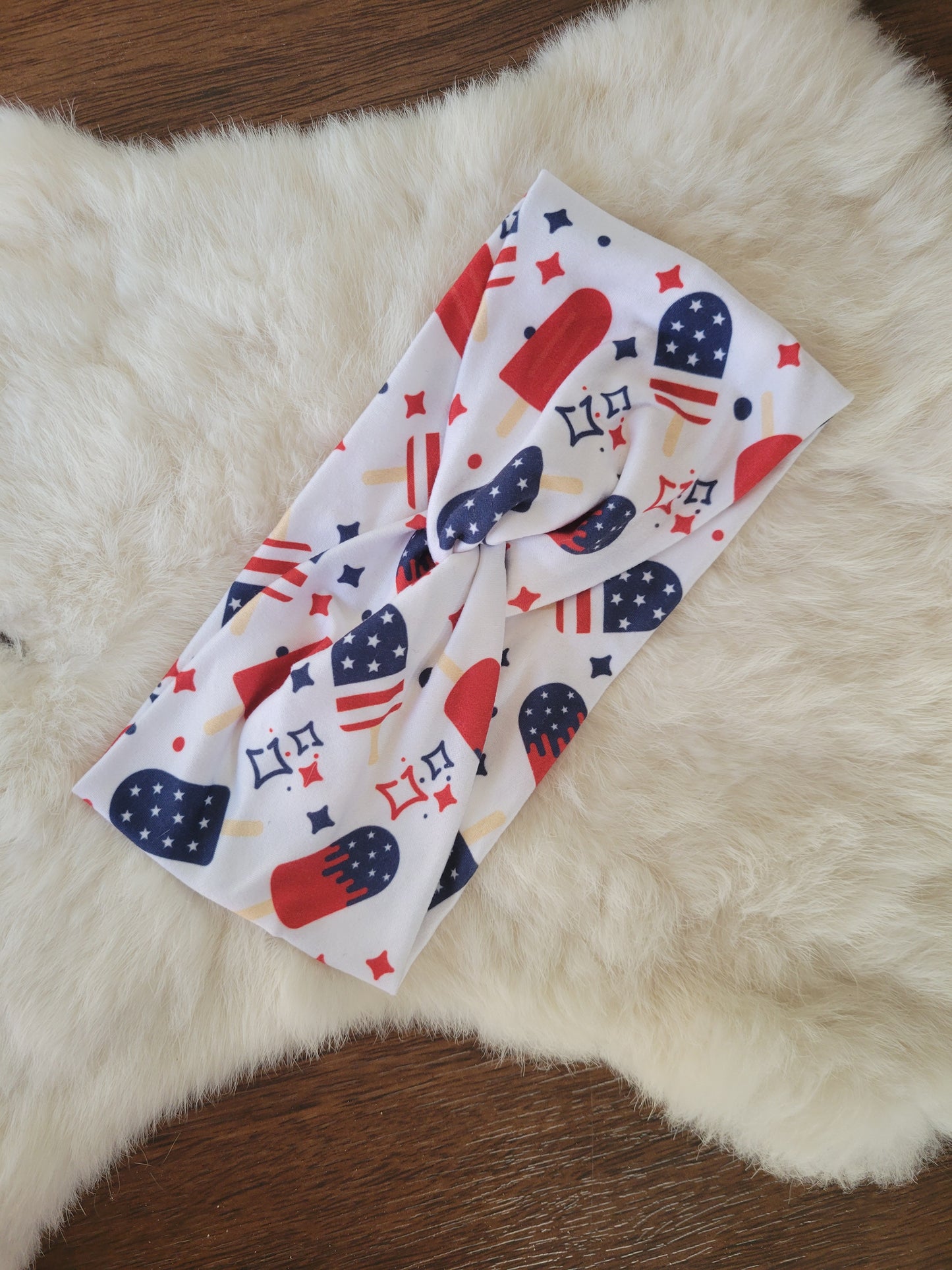 White with 4th of July Popsicles