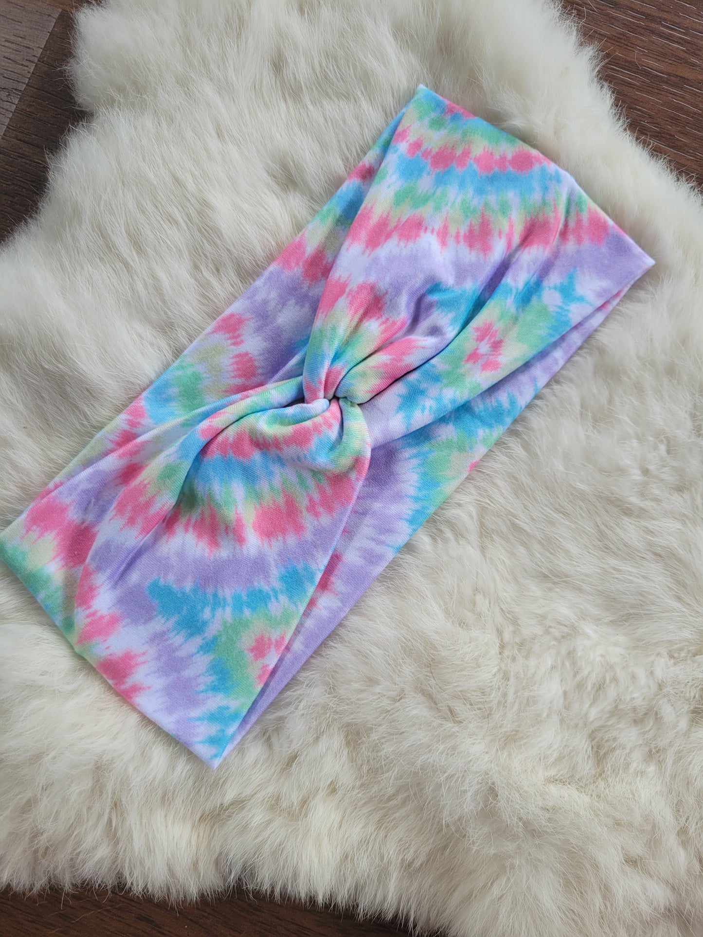 Pink purple green blue swirl tie dye