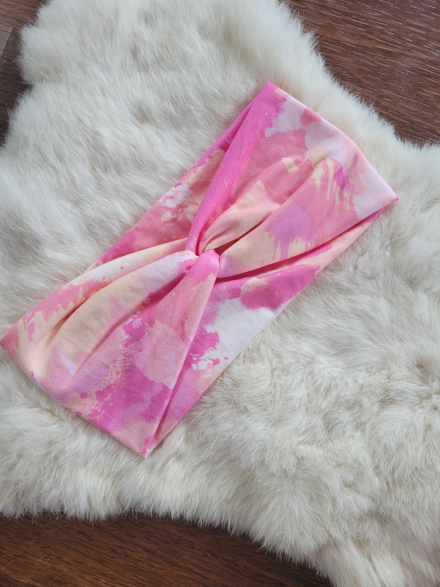 Pink and peach abstract tie dye
