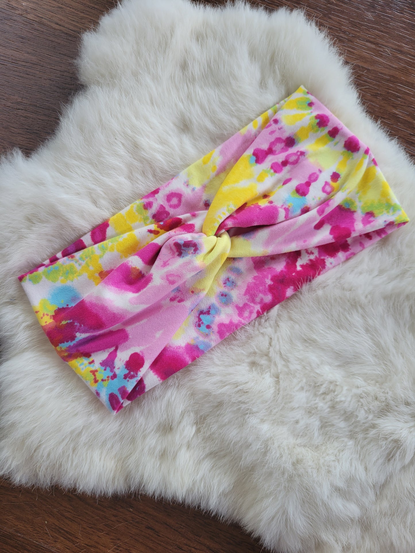 Yellow and Pink swirl tie dye
