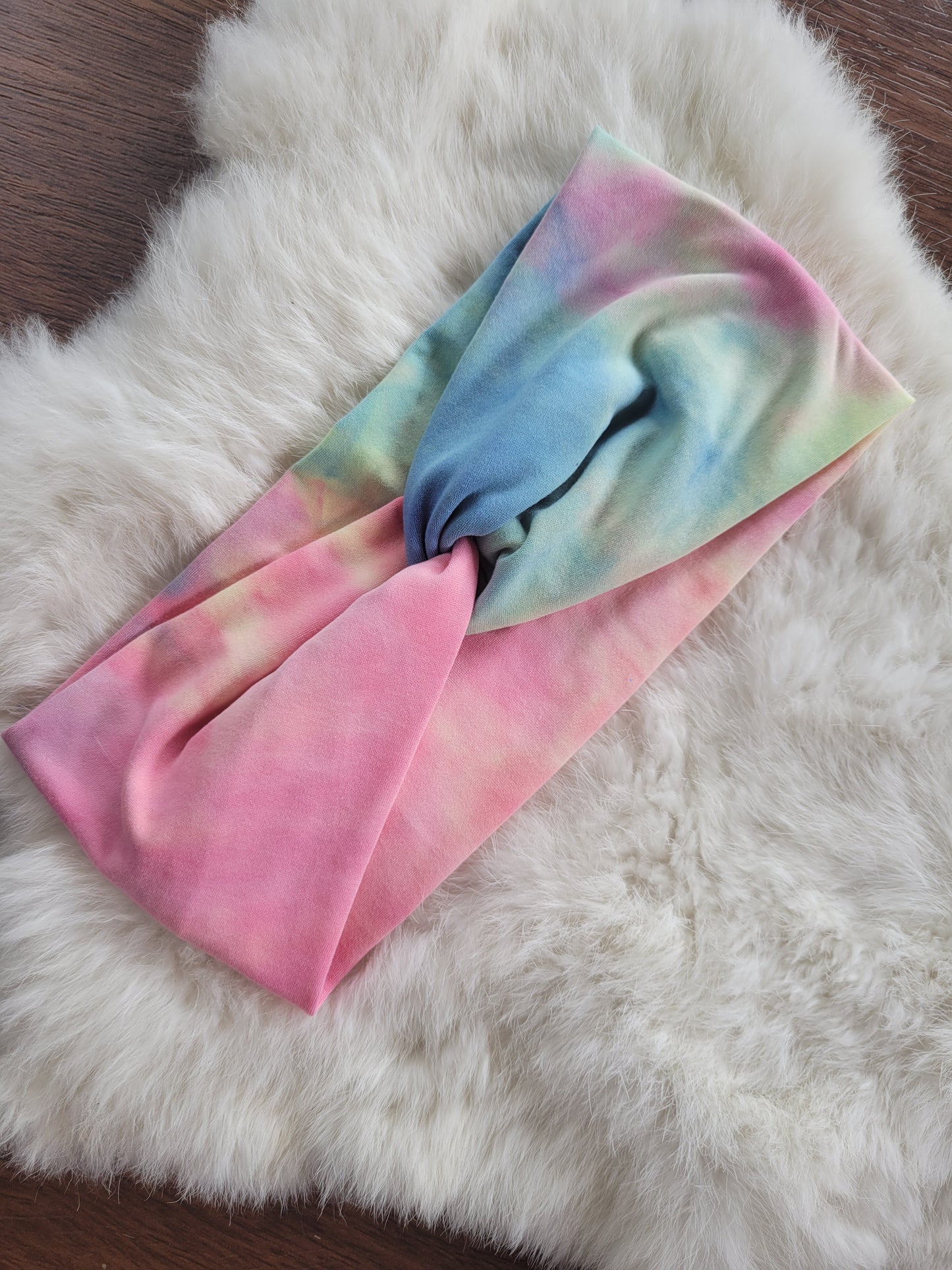 Pink blue and yellow tie dye
