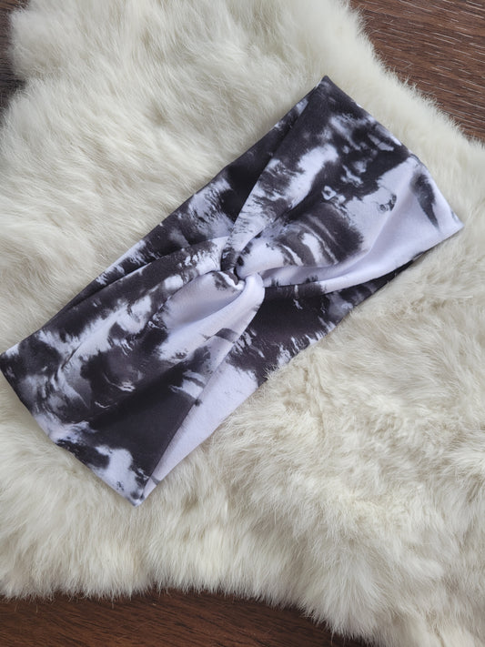 White and black tie dye
