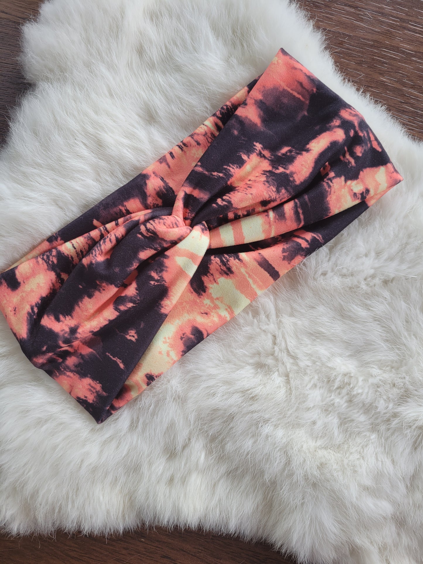 Orange and black tie dye