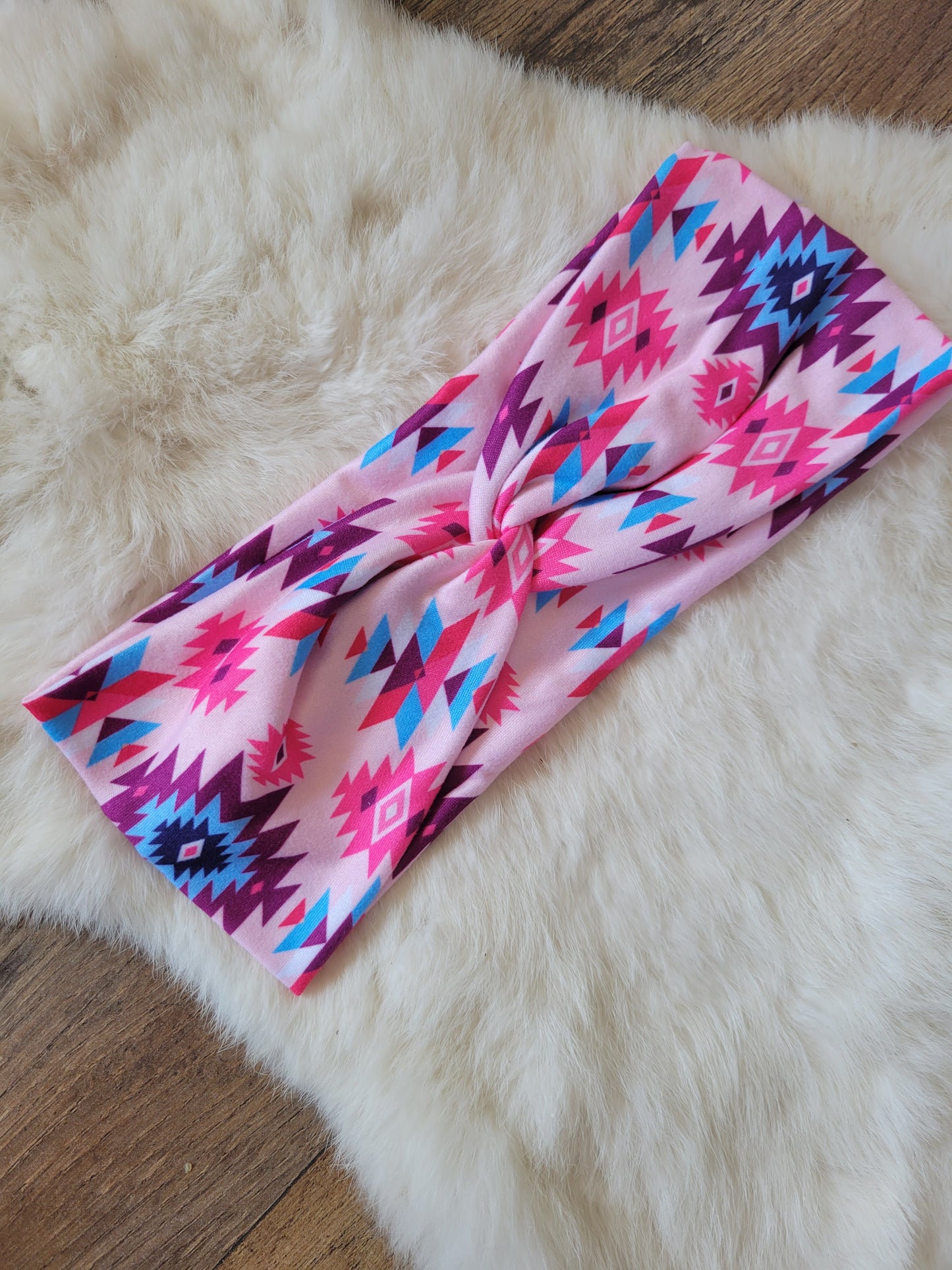 Pink aztec with pink, purple, blue