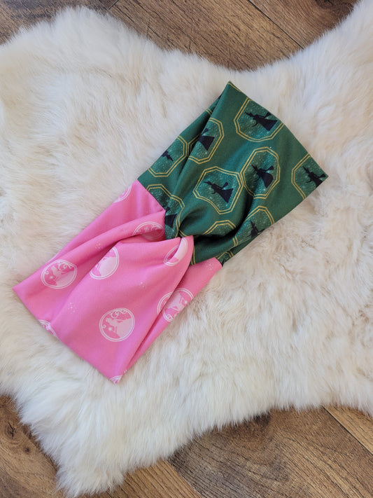 Green and pink witches
