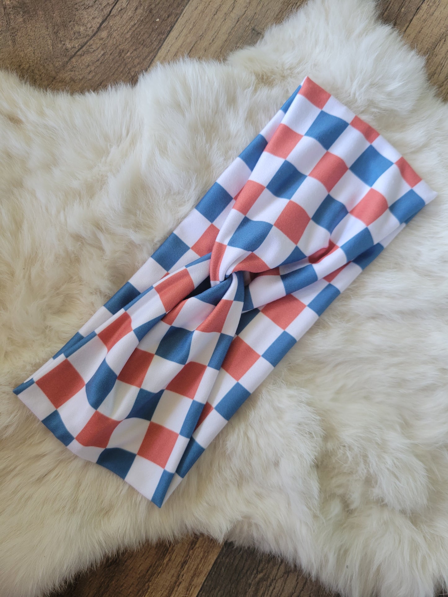 Red white and blue checkered