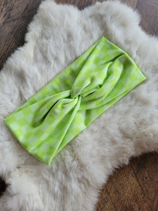 Neon green checkered