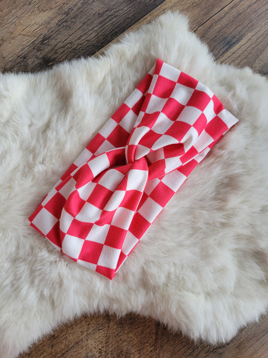 Strawberry red/pink checkered