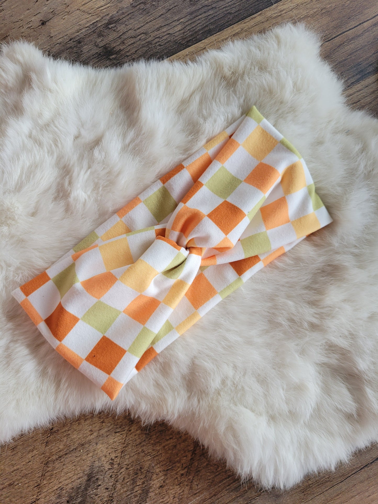 Orange yellow green checkered