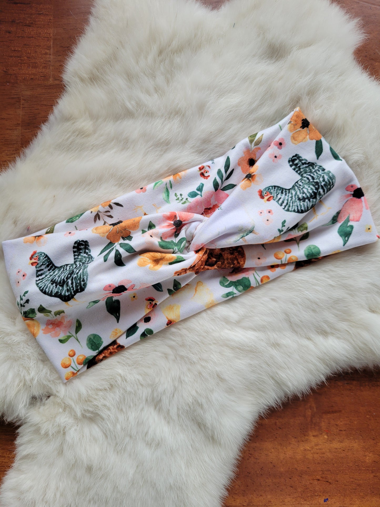 Floral with chickens
