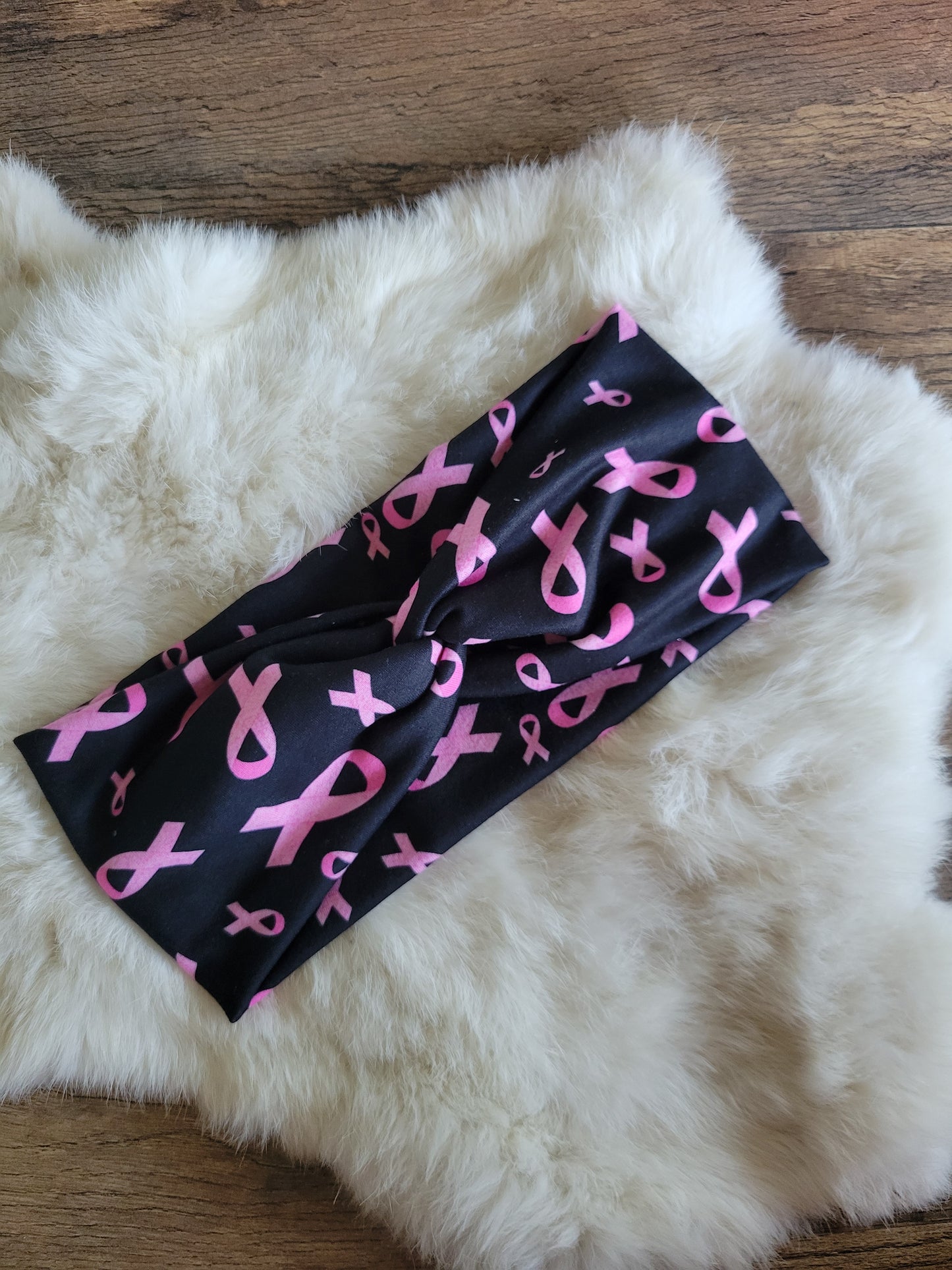 Black with pink ribbons breast cancer awareness