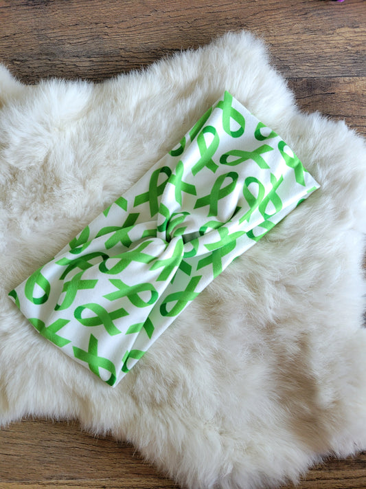 Green ribbons. Mental health, non hodgkins lymphoma, liver cancer, cerebral palsey awareness