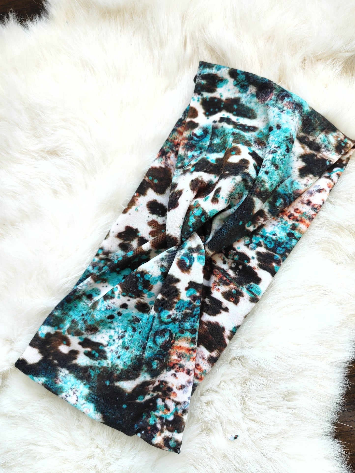 Teal cowhide