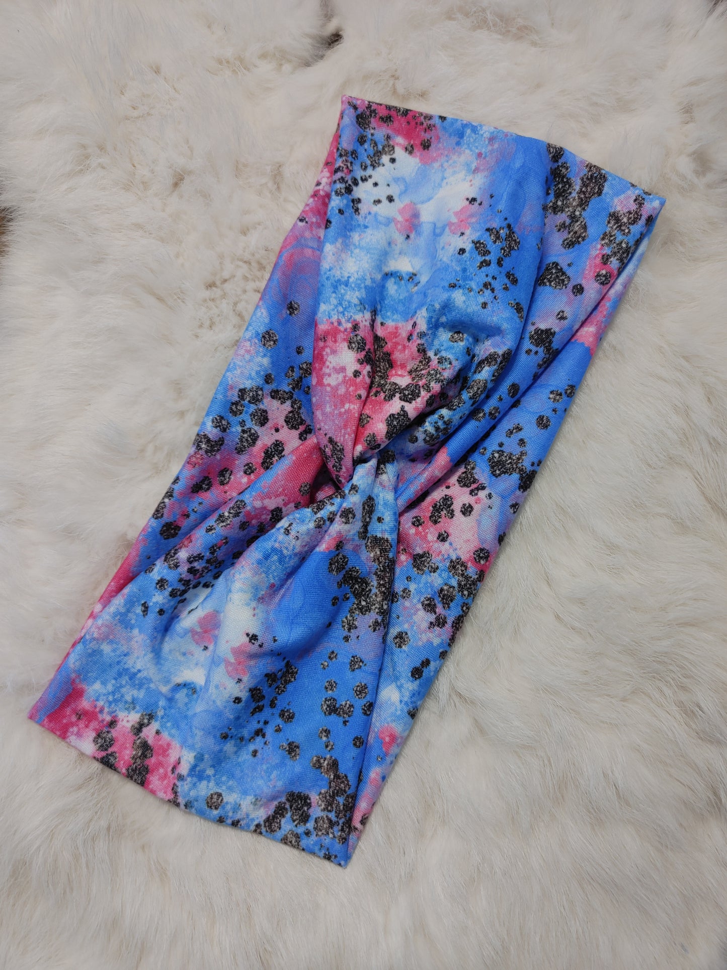 Glitter pink and blue tie dye