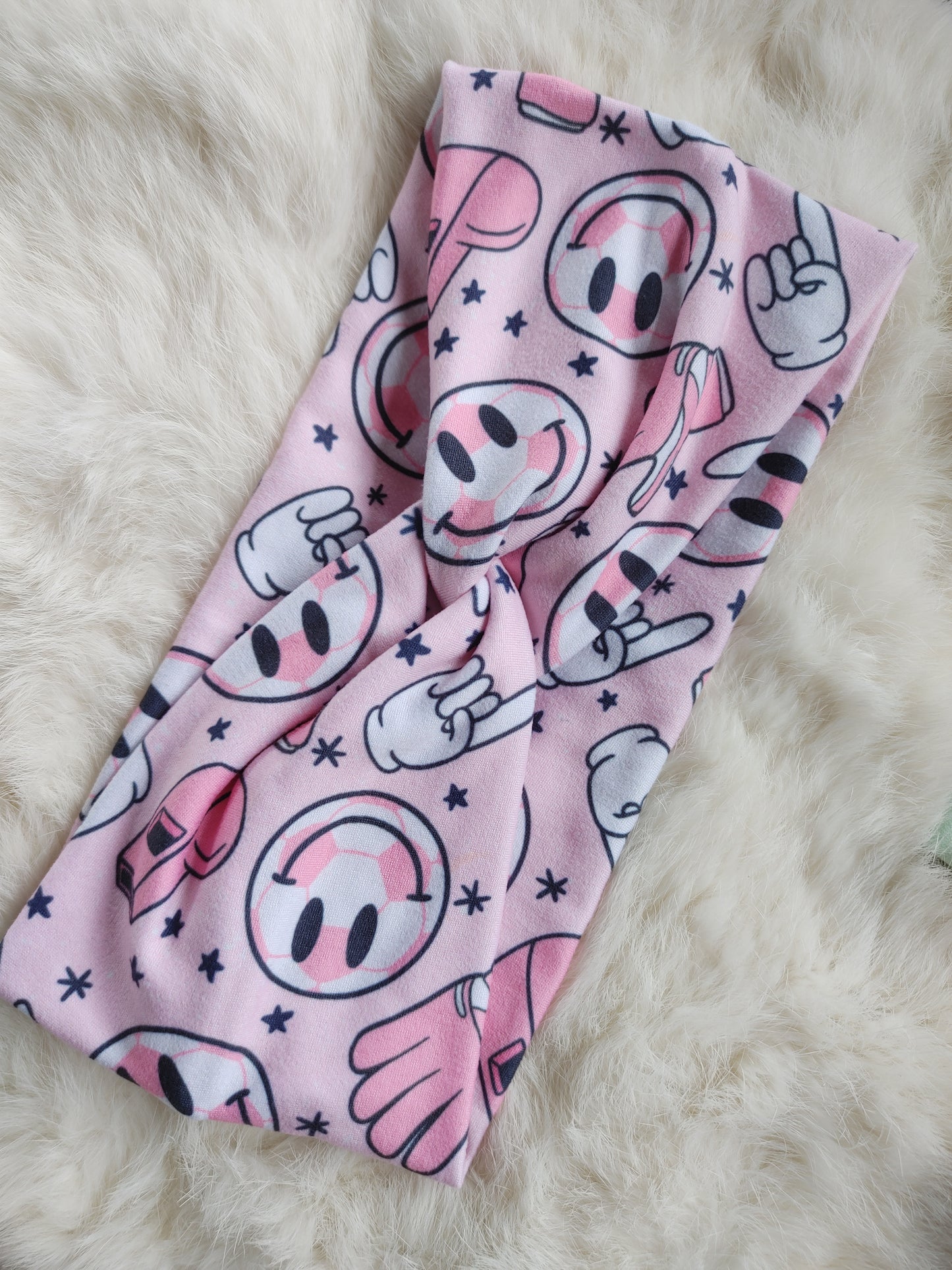 Pink soccer smileys