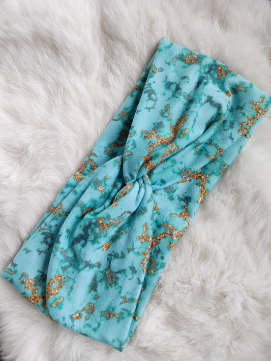 Turquoise and gold marble