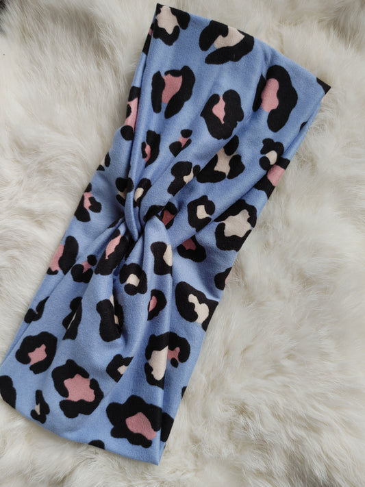 Blue and peach leopard