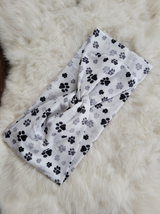 Gray and black paw prints