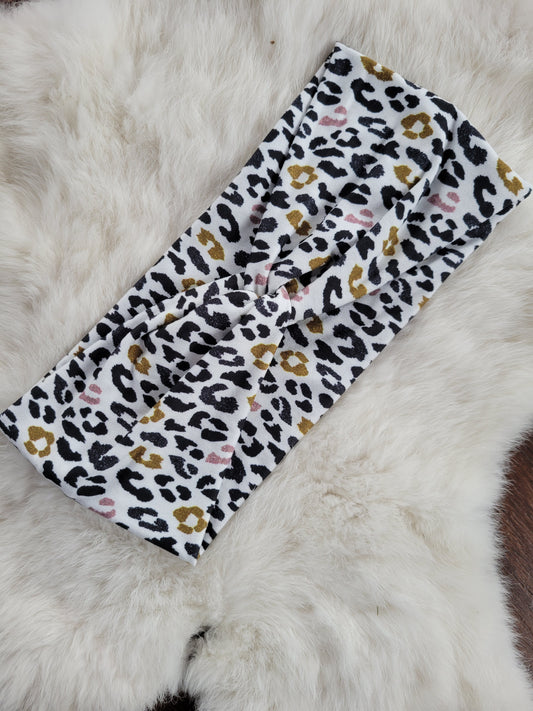 Gold pink black leopard