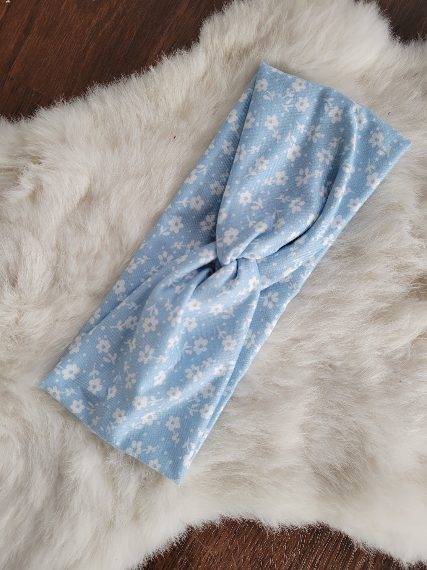 Blue with mini white floral
