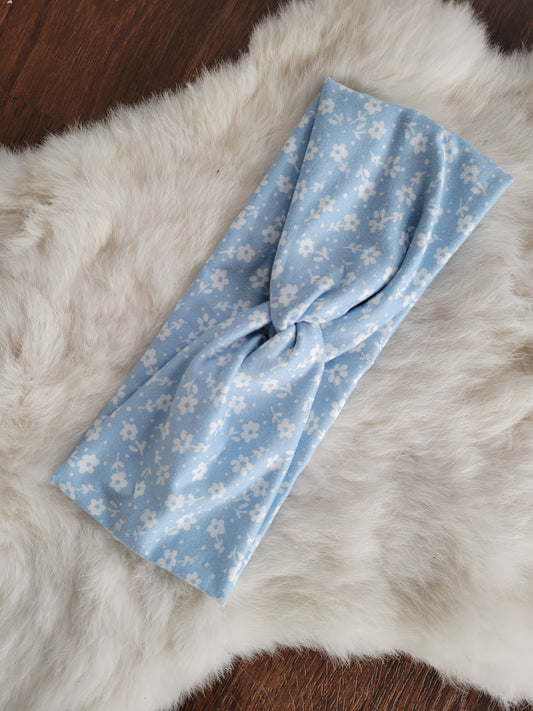 Blue with mini white floral