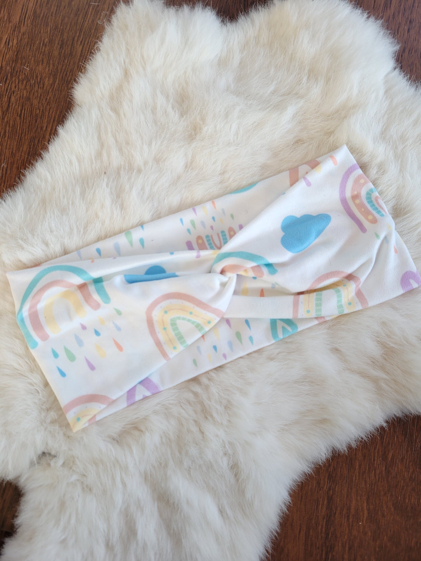 Pastel raindrops and rainbows