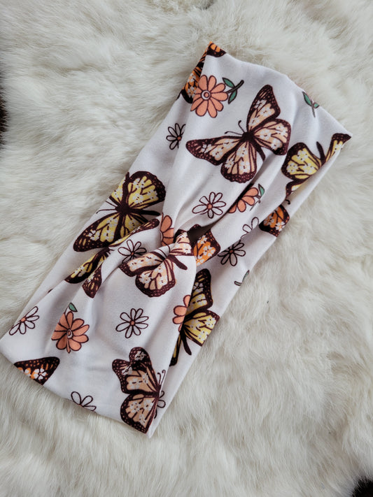 Boho butterflies and flowers