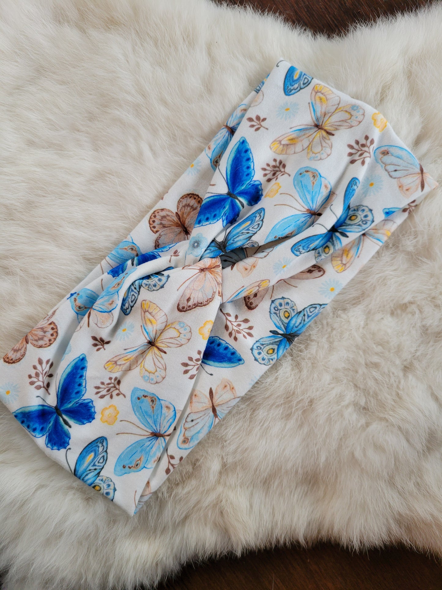 Tan and blue butterflies