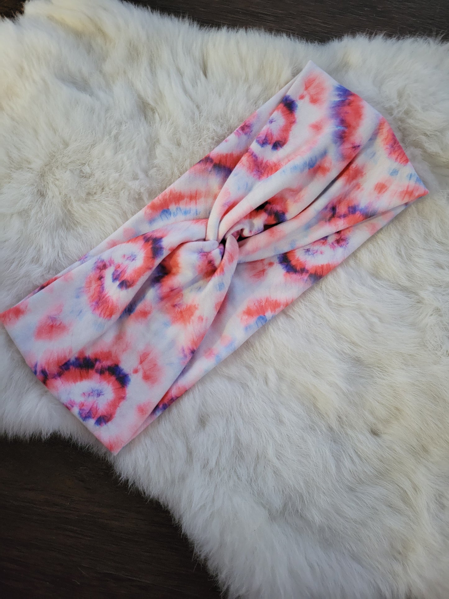 Red and blue swirl tie dye