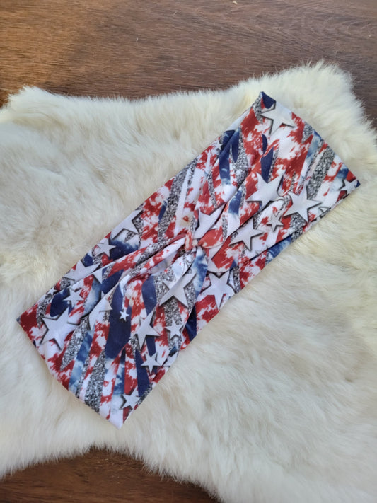 Sparkle silver, red, and blue with white stars
