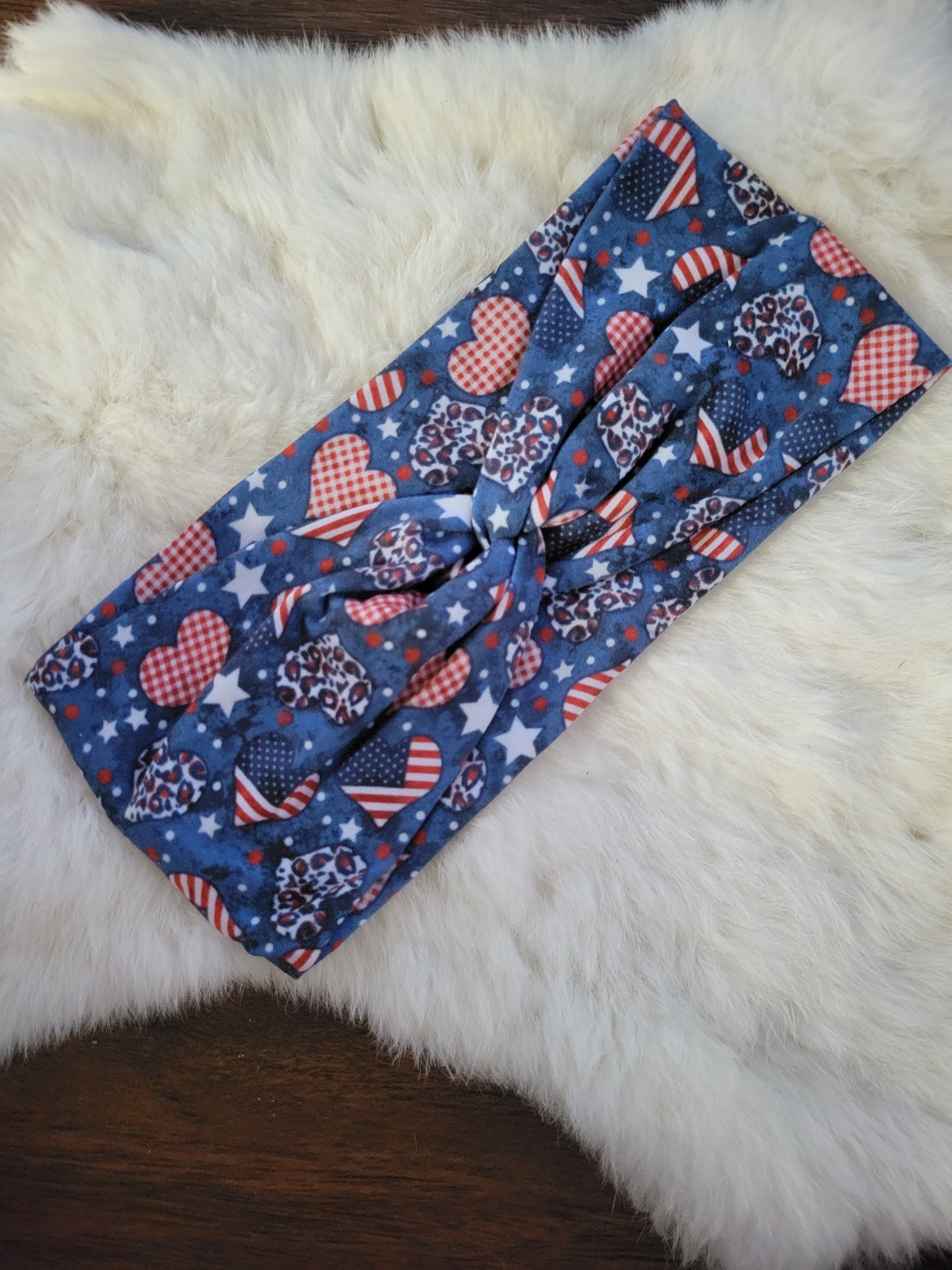 Denim with leopard and flag hearts