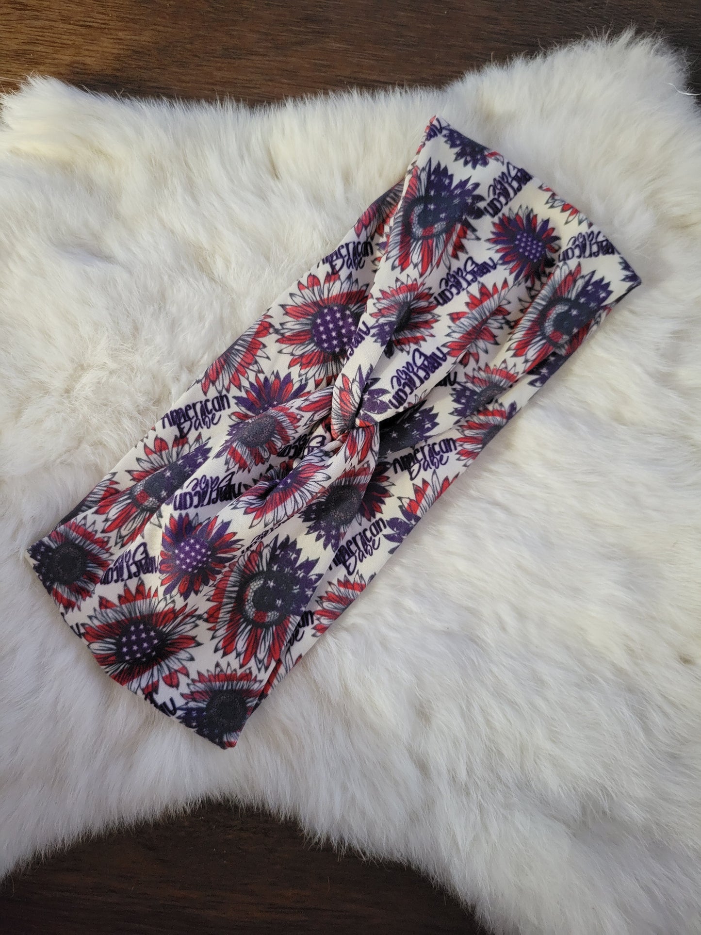 Flag print sunflowers American babe