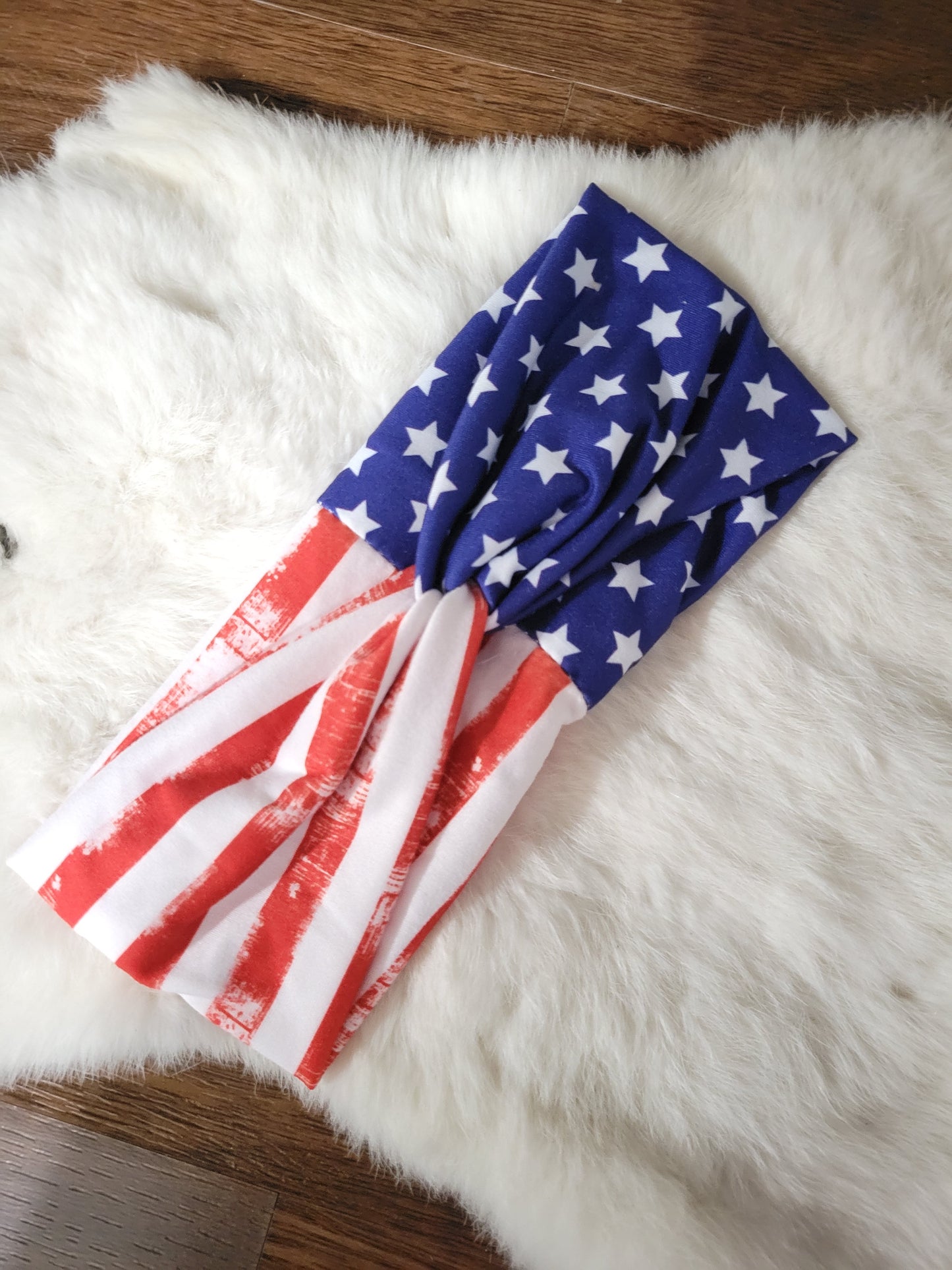 Red distressed striped and navy stars