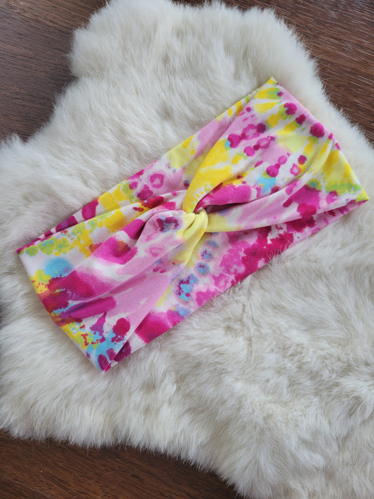 Yellow and Pink swirl tie dye