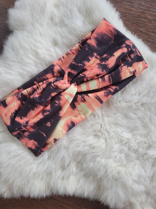Orange and black tie dye