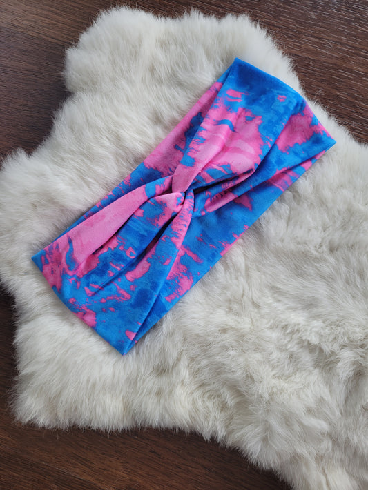 Pink and blue tie dye