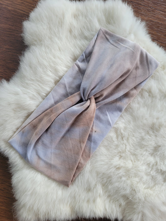 Tan and gray tie dye