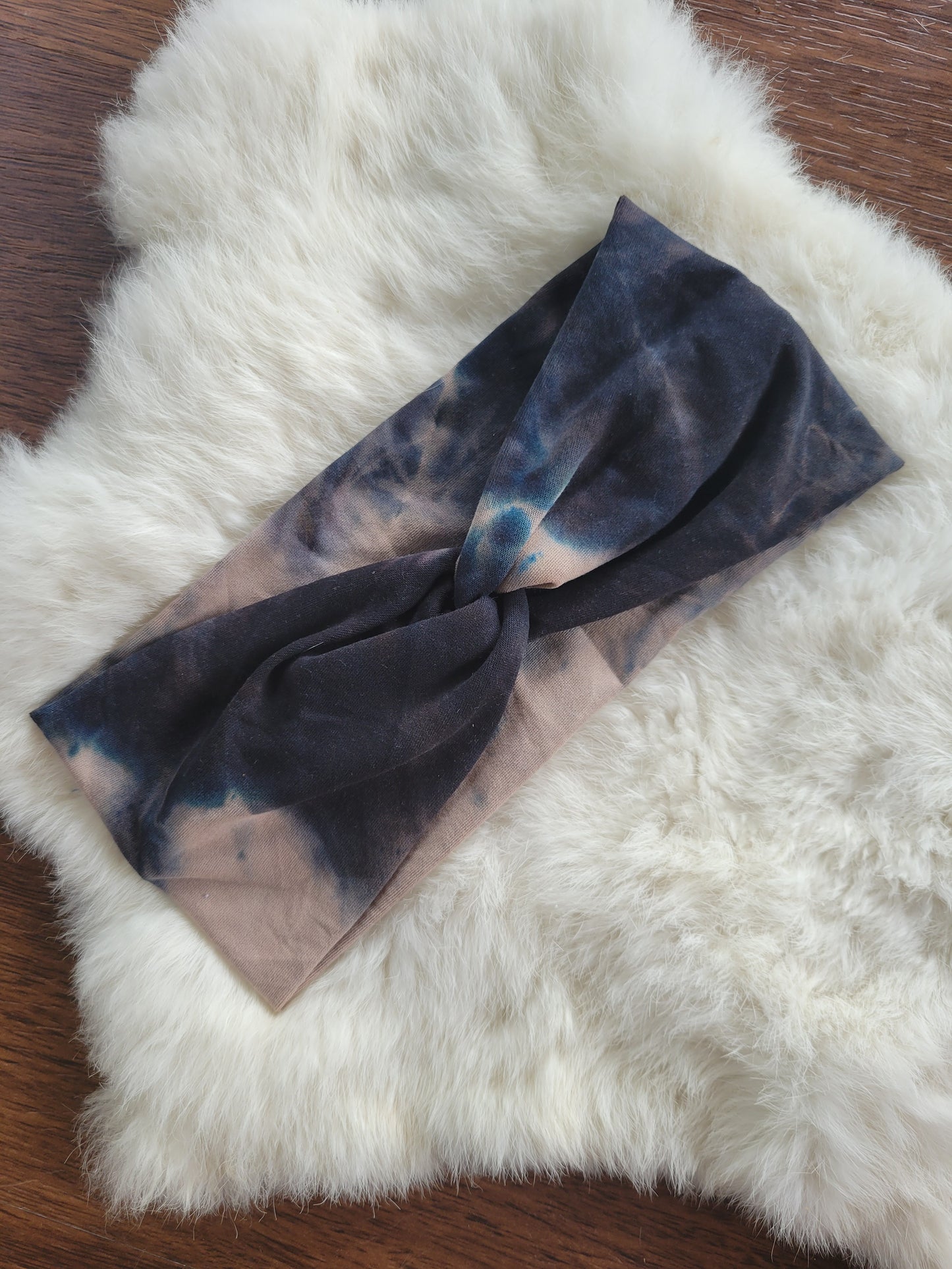 Tan and black tie dye