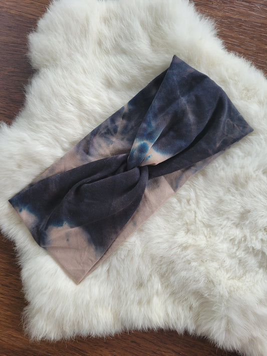 Tan and black tie dye