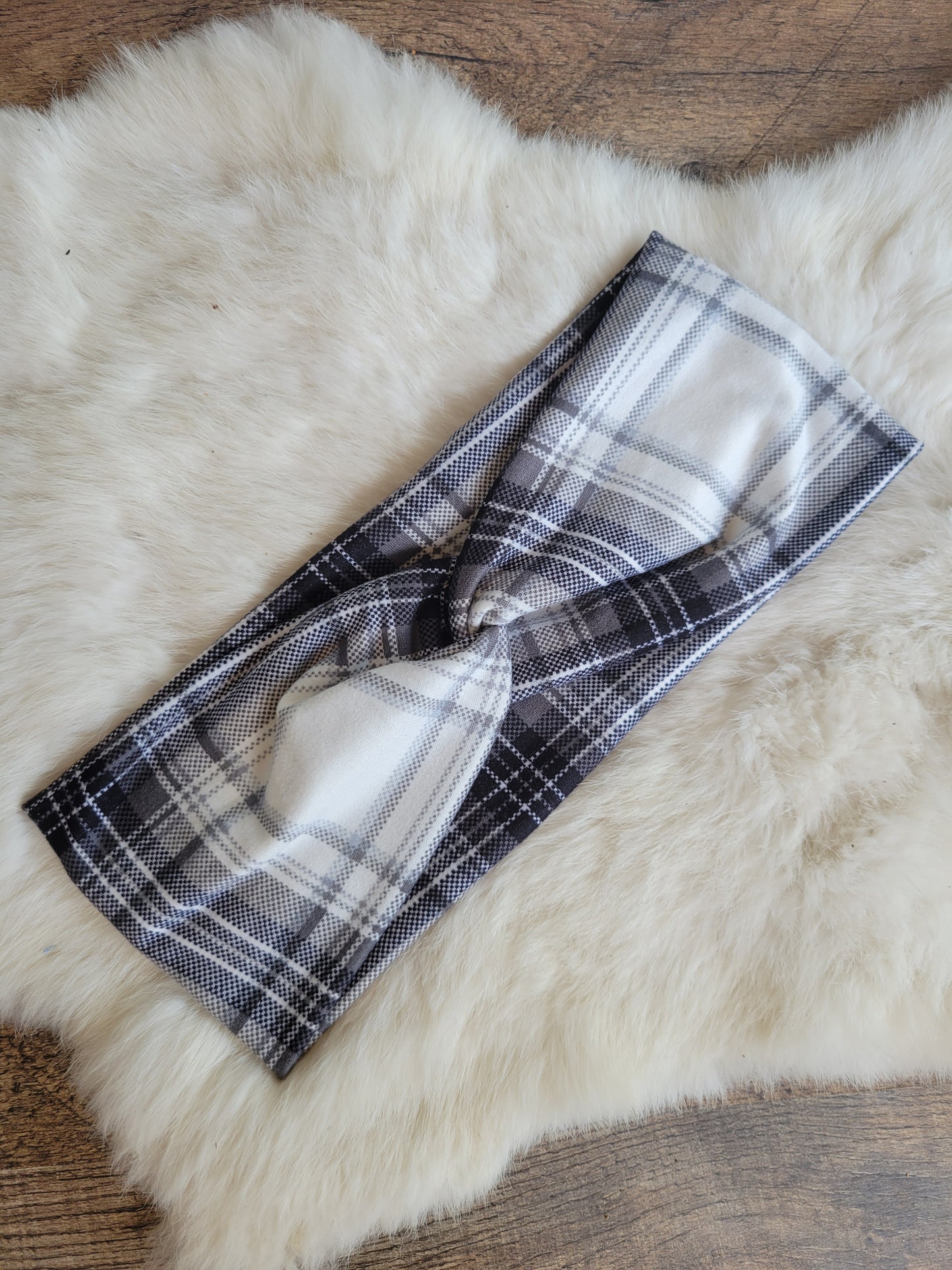 Black gray and white plaid