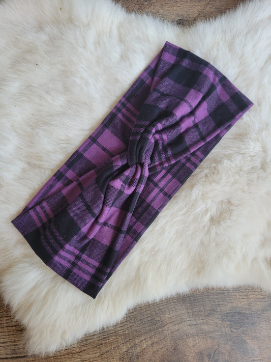 Purple and black plaid