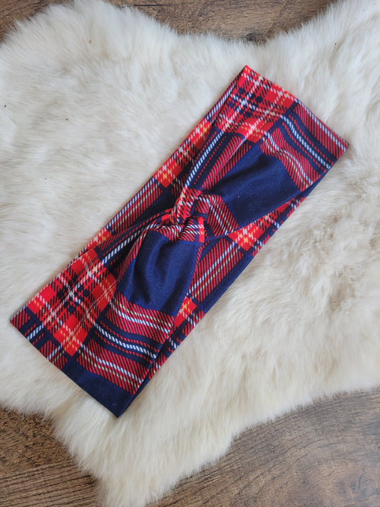 Red navy yellow plaid